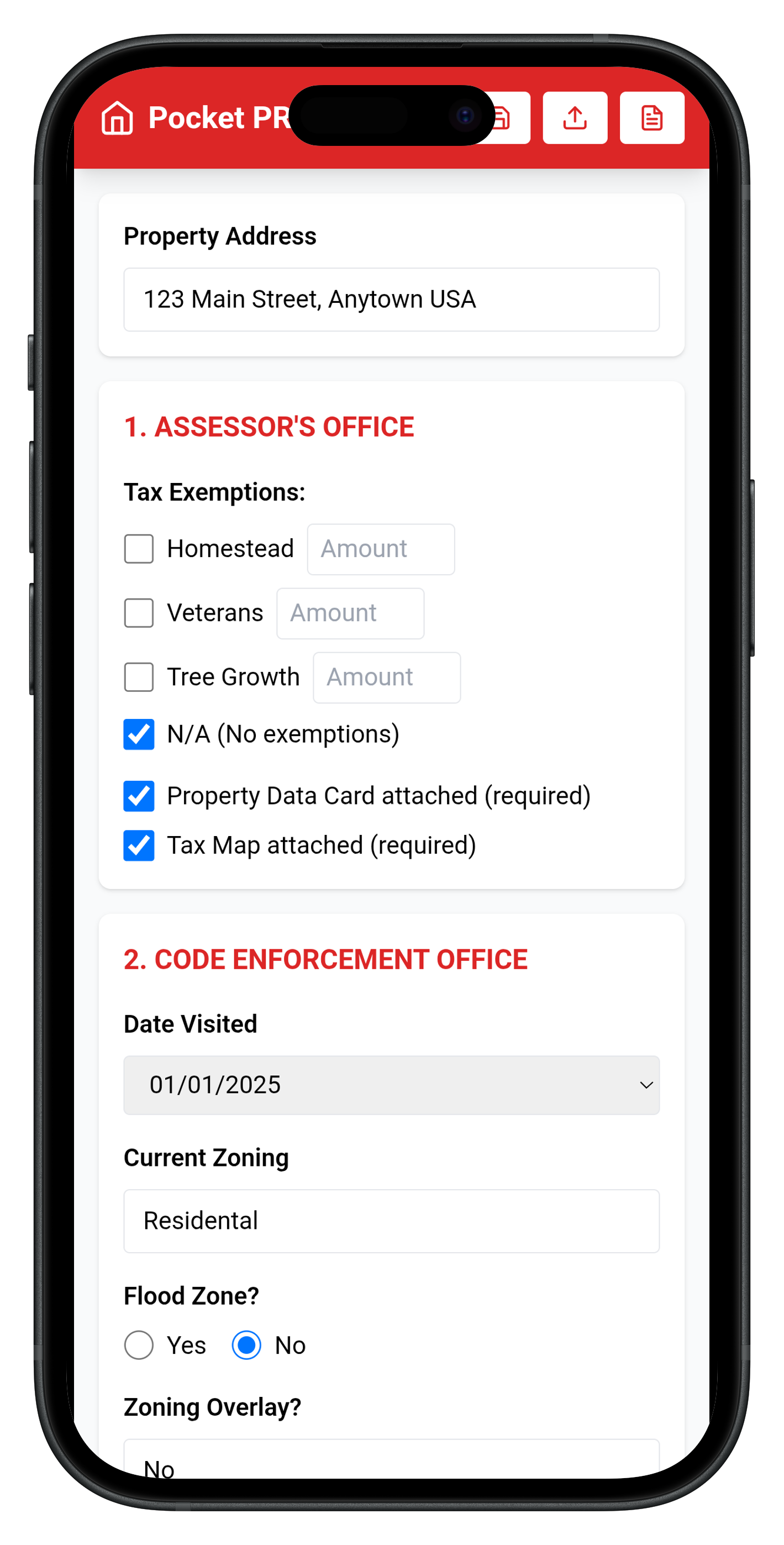Pocket PRC Form Entry Interface